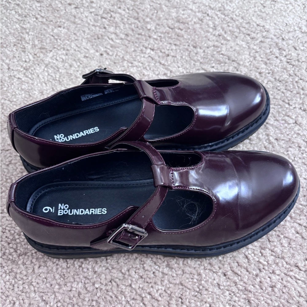 No Boundaries Dark Burgundy Mary Jane Flats